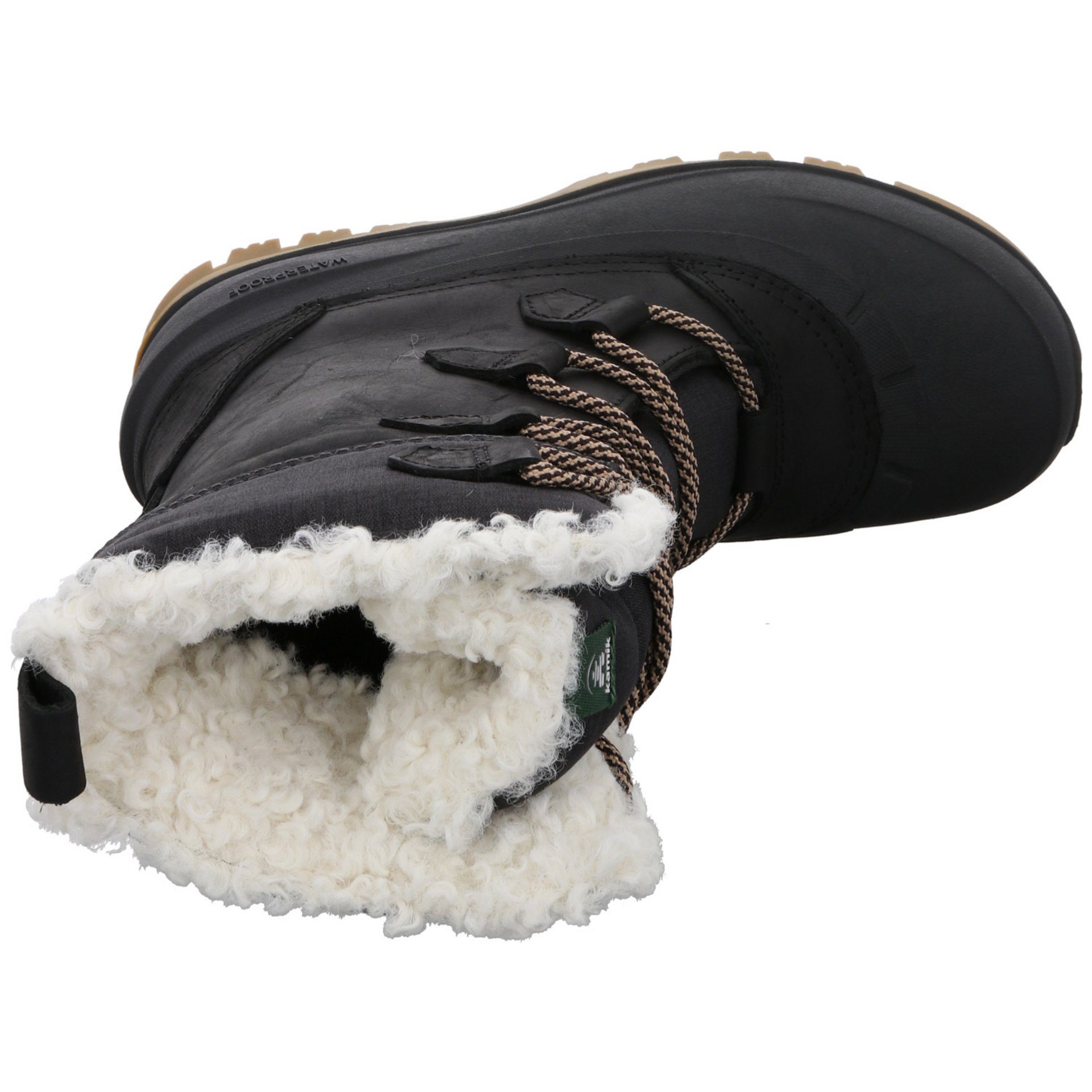 Kamik Damen Snowboots Snowgem Schwarz Snowboots Schuhe Winterstiefel (11910130) Leder-/Textilkombination