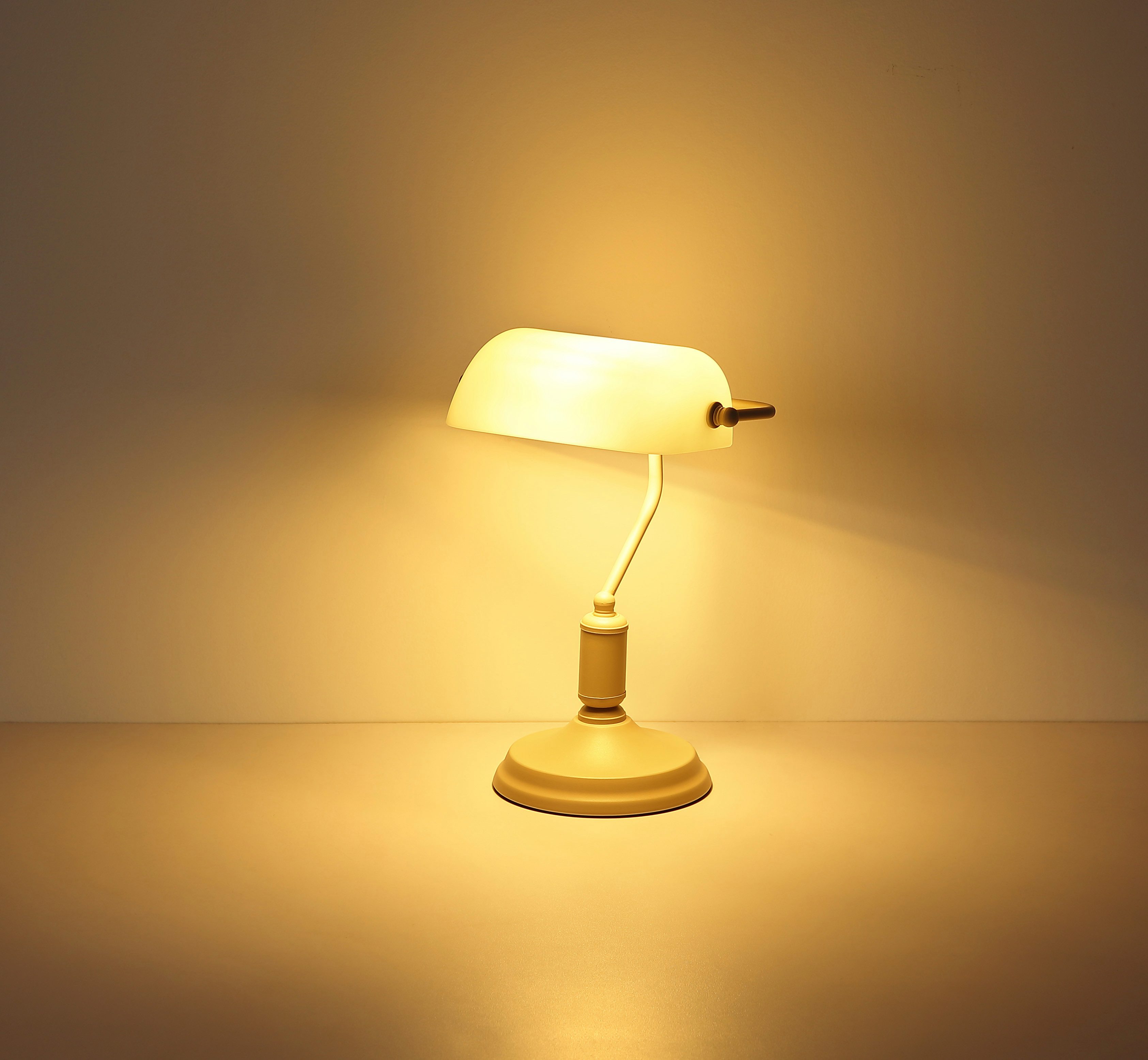 my home Tischleuchte Leandra Bankerslamp, Ein-/Ausschalter, ohne Leuchtmitt günstig online kaufen