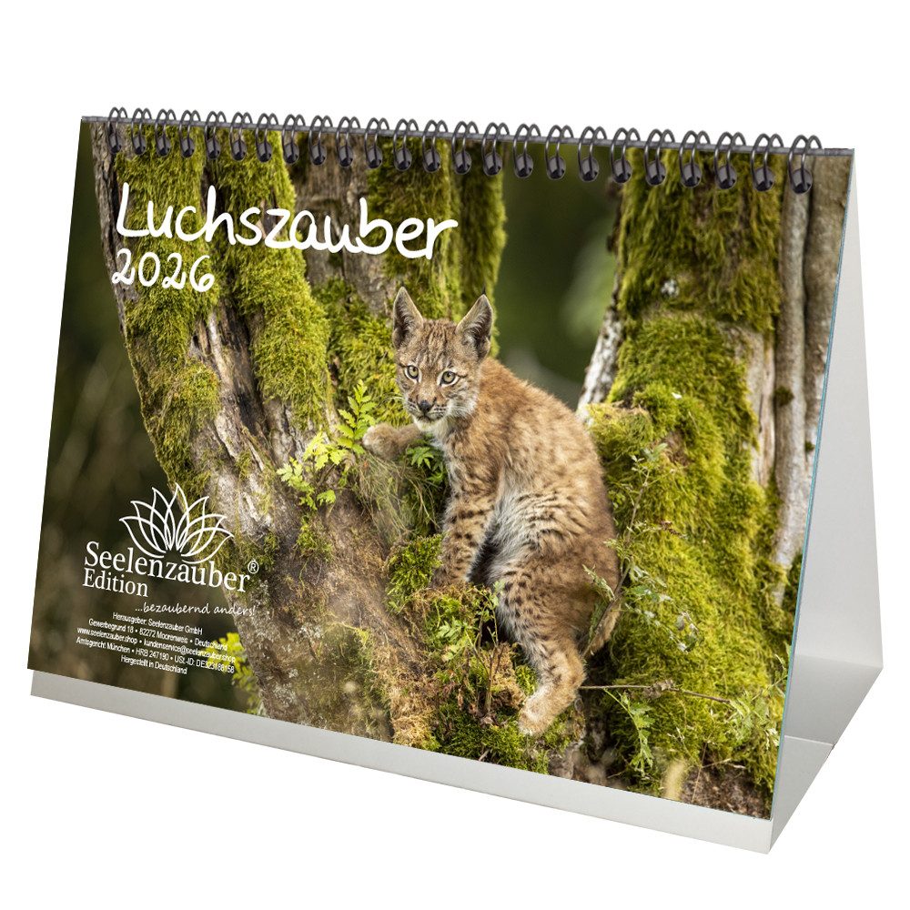 Seelenzauber Tischkalender Luchszauber DIN A5 Tischkalender für 2026 Luchs - Seelenzauber