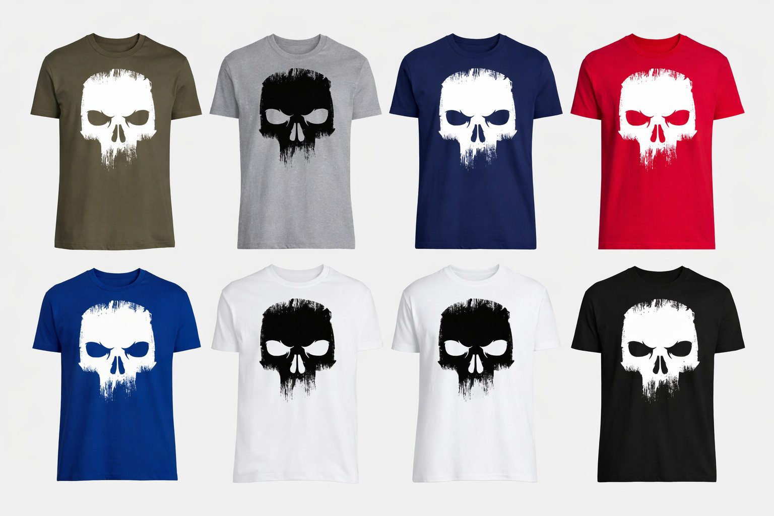 Blondie & Brownie T-Shirt Angry Skull Wütender Totenkopf Herren Shirt Film TV Motiv Herren T-Shirt Angry Skull Totenkopf Motiv Rock Style Regular Fit