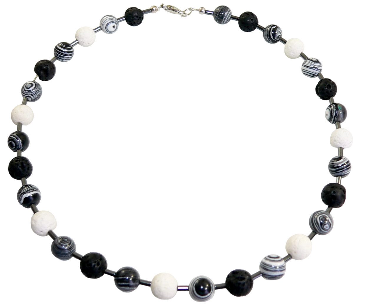 traumschmuck Kette ohne Anhänger 213x Halskette Schmuckstein Perlen Malachit, Lava, Schaumkoralle, (incl. Schmuckbox), handgefertigt, Made in Germany