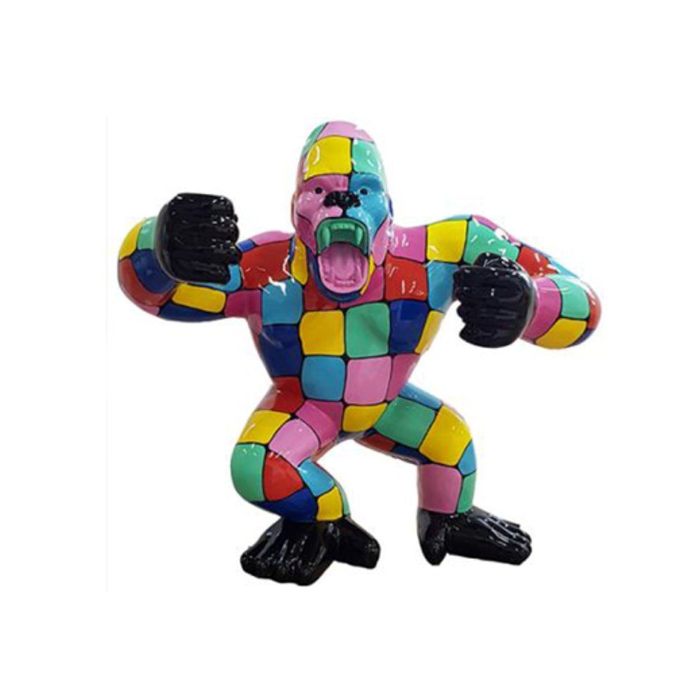 JVmoebel Skulptur Modern Skulptur Gorilla aus Kunststoff Dekorative Figur Garten 70x80cm Statuen | Skulpturen