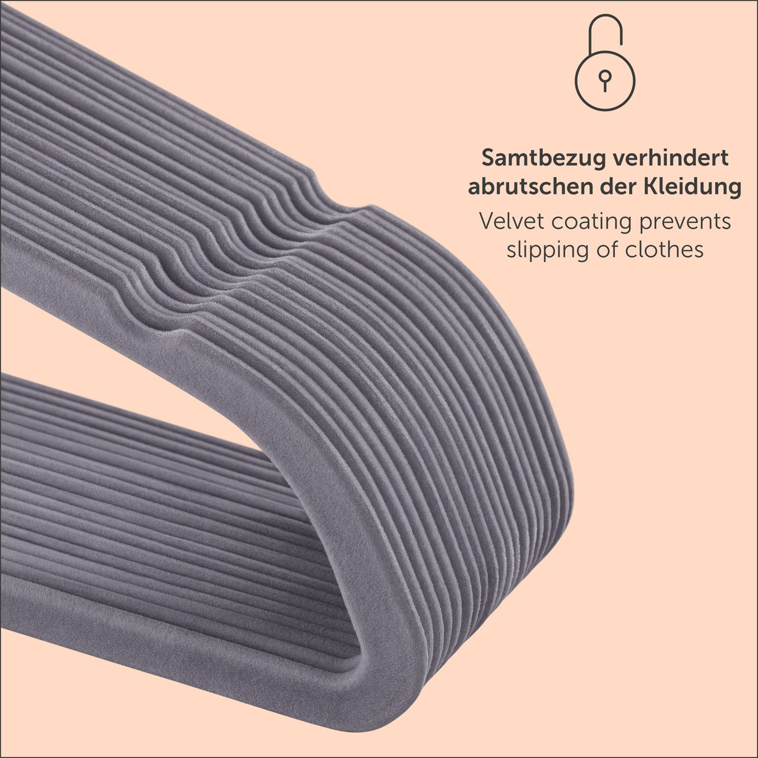 Blumtal Kleiderbügel Rutschfest - Samtoptik - Platzsparend, (100-tlg), Prem günstig online kaufen