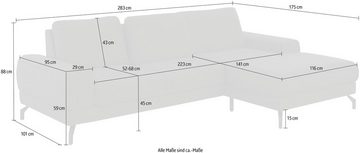 sit&more Ecksofa Cinturo L-Form, inklusive Sitztiefenverstellung und Federkern, Sitzhöhe 45 cm