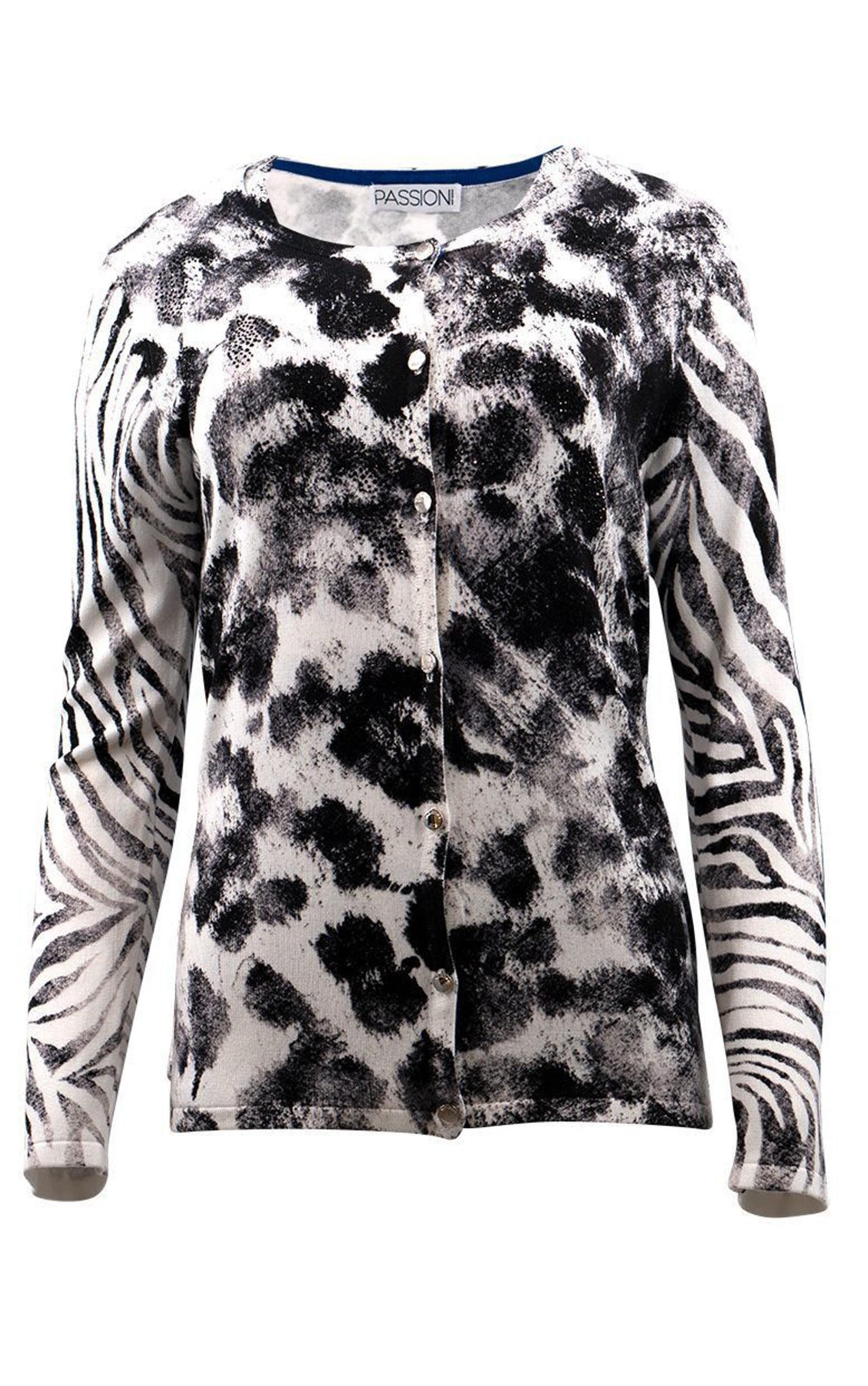 Passioni 2-in-1-Strickjacke Twinset mit Animal Print Animal Print