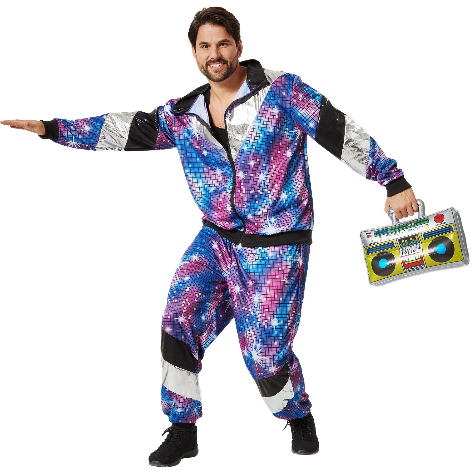 dressforfun Kostüm Herrenkostüm, Glänzende Jacke und Hose im Retro-Stil.