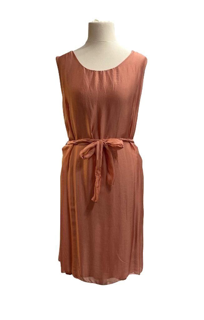 Seidenkleid Sommer Sommerkleid elegant dunkles Unifarbe Kleid Altrosa Dress BZNA