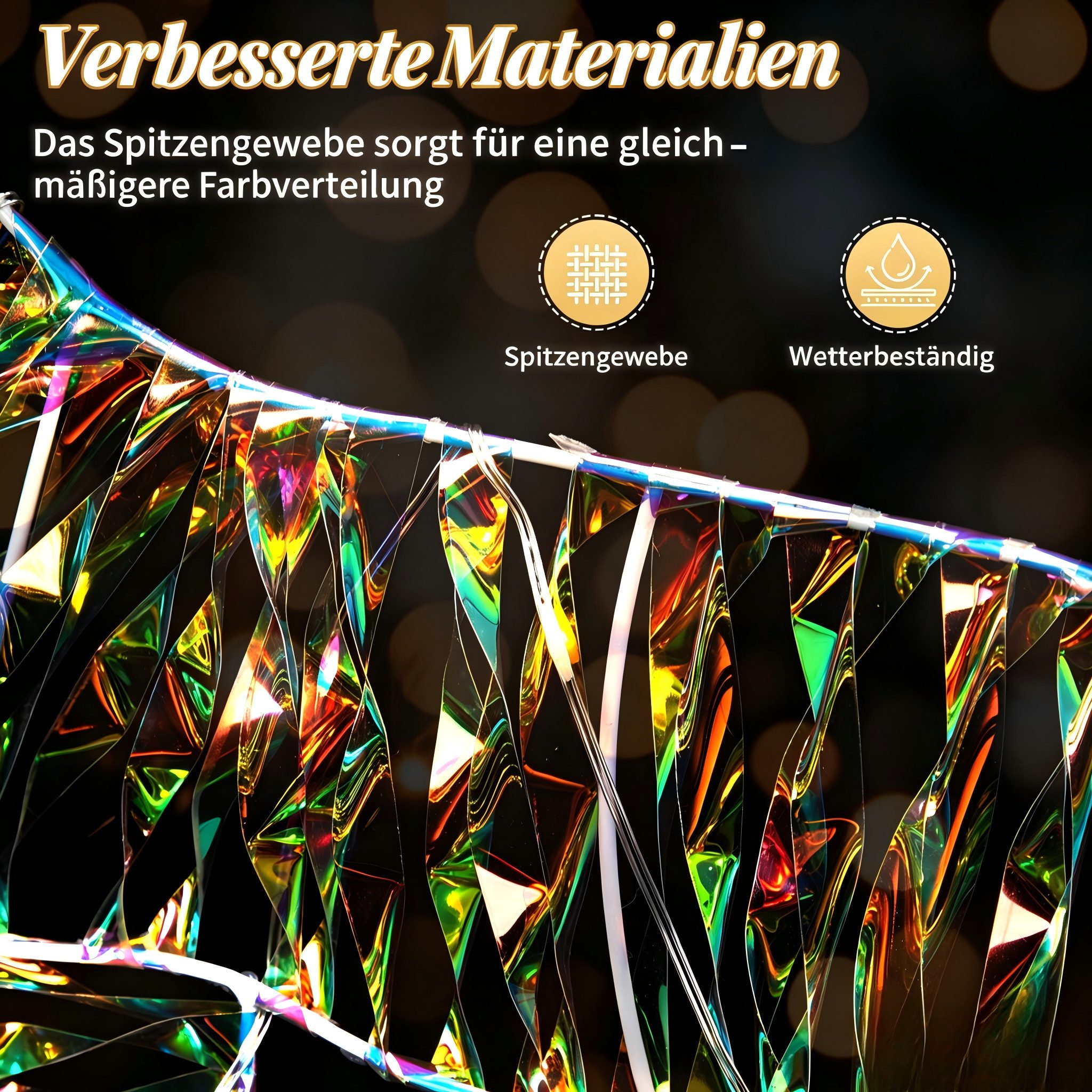 VINGLI LED-Dekofigur Leuchtendes Weihnachtsdeko, 3-teiliges Rentier-Familien-Set, Irideszent-Effekt, 2D Rentier Set, 110 Warmweißen LEDs, 70 cm – Bild 5 von 5
