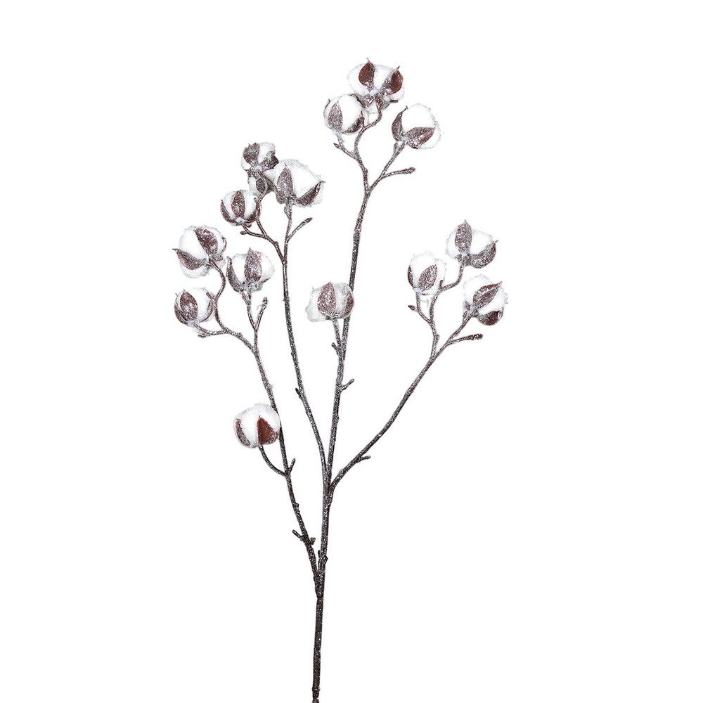 Kunstblume Dekozweig - Baumwolle - weiß, günstig online kaufen