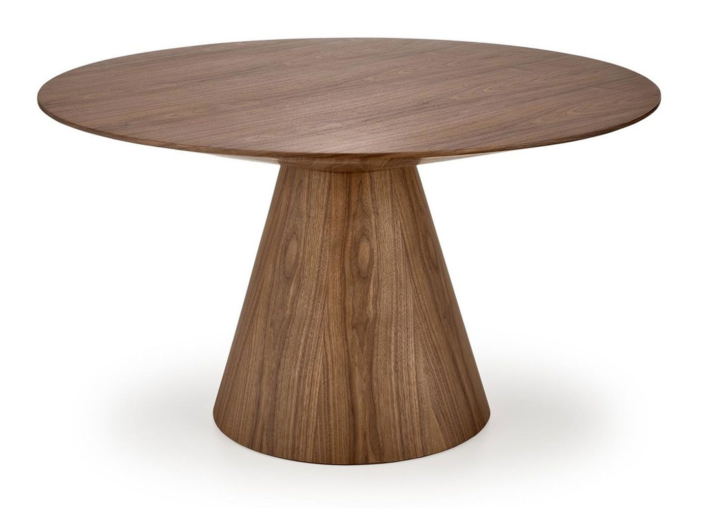 Feldmann-Wohnen Esstisch Henderson (runde Tischplatte mit natürlicher Holzmaserung, 1-St., moderne Holz-Optik, matte Oberfläche mit Naturfurnier), 136x136x78cm Nussbaum