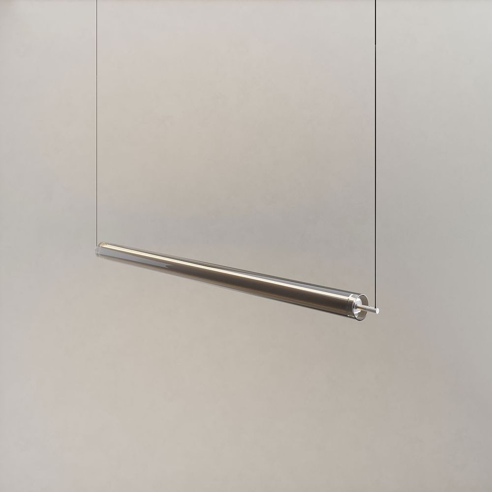 s.luce Pendelleuchte Ranya LED Up&Down Hängeleuchte Glas Fernbedienung Aluminium/Rauch, Warmweiß