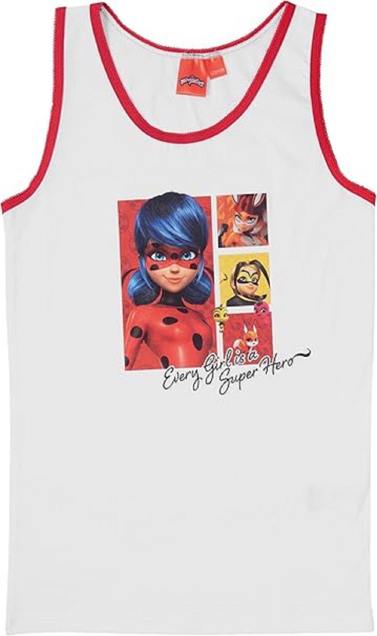 Miraculous - Ladybug Unterhemd Unterhemd für Mädchen Tank Top Unterwäsche Weiß/Grau (2er Pack) – Bild 2 von 3