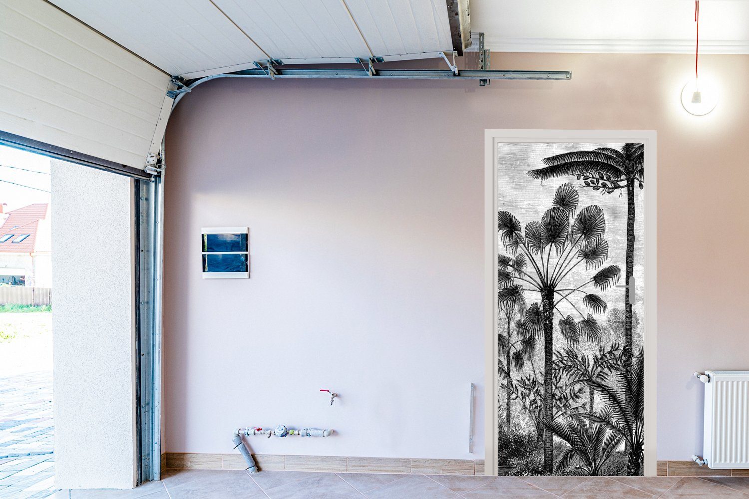 75x205 - Botanisch, cm - Pflanzen Natur St), bedruckt, Design (1 MuchoWow Türaufkleber, für - Bäume Türtapete Tür, - Matt, Fototapete