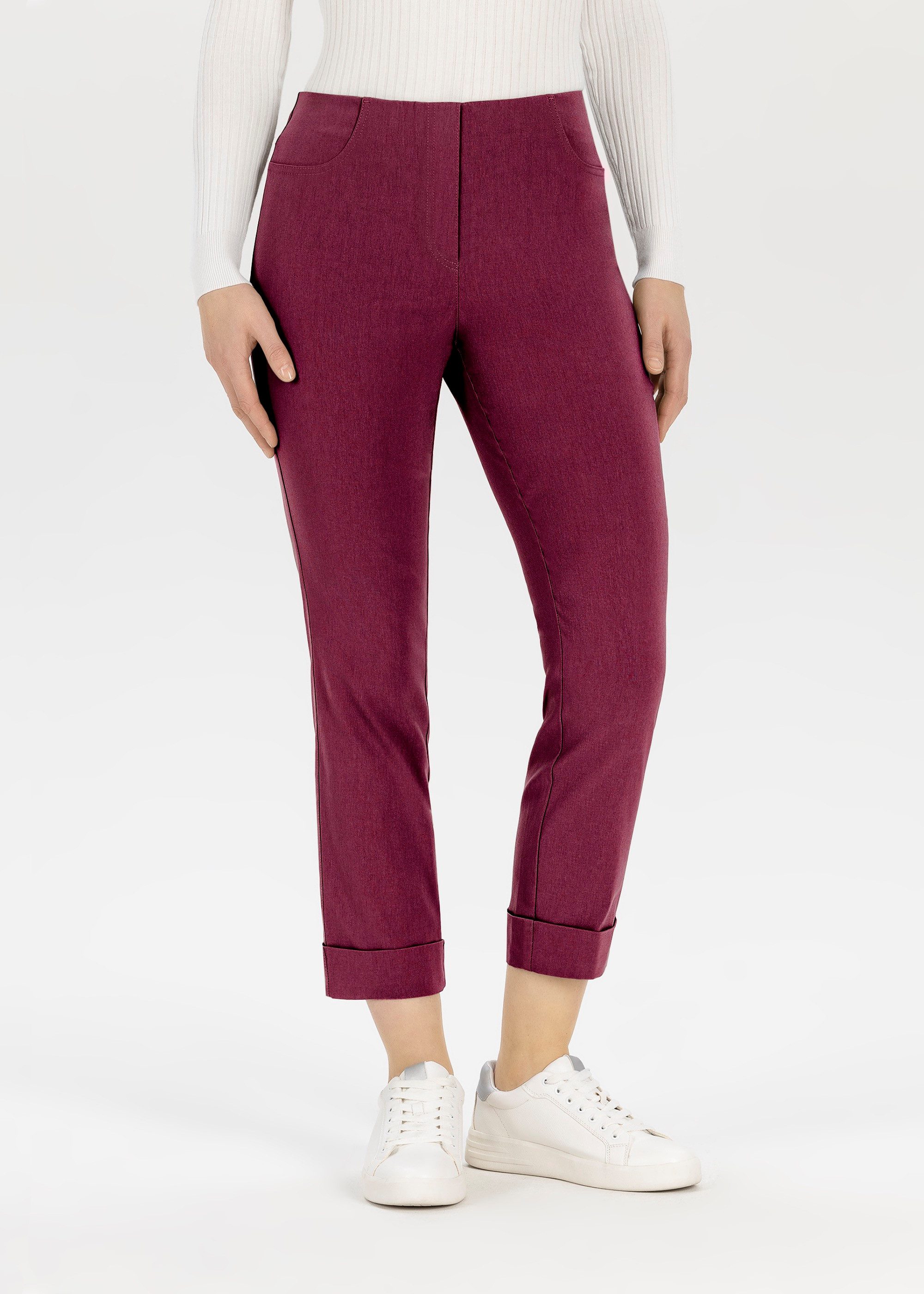 Stehmann Stretch-Hose mit aufschlag am Saum