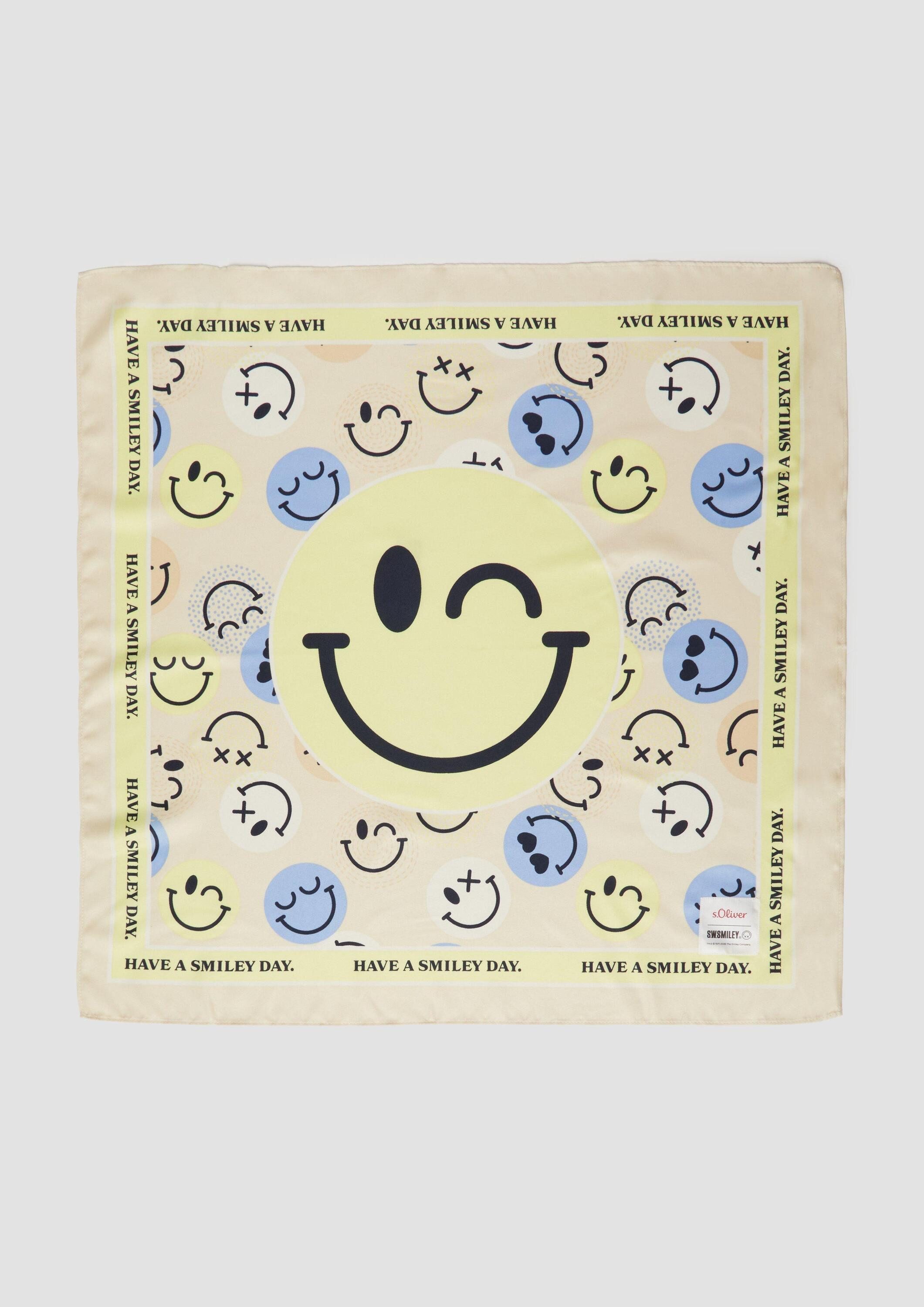 s.Oliver Schal Schal, Leichter Schal mit S.W.-Smiley®-Print