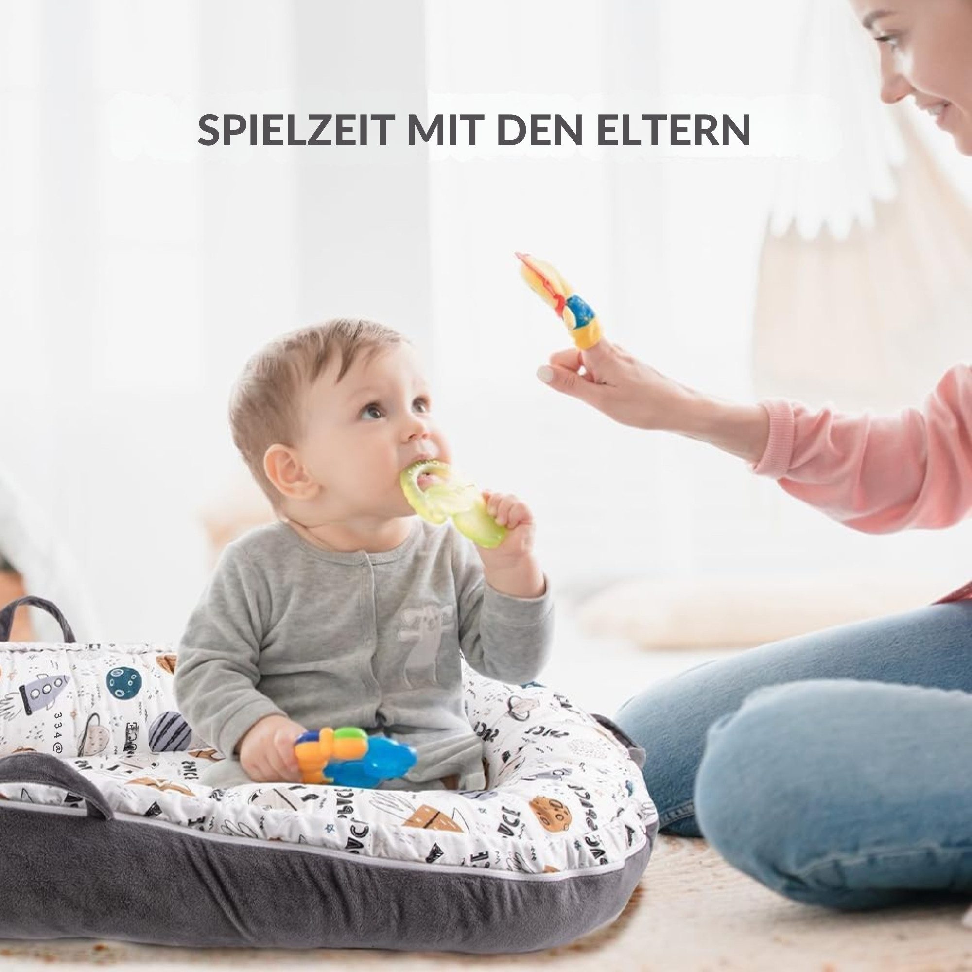 Vivitar Bettnestchen für Neugeborene, tragbare und verstellbare Baby-Liege, (tragbar, größenverstellbar, weiche Auflage für Neugeborene, mit Reversible 100% Baumwolle und Samt Abdeckung), für 0-12 Monate Jungen Mädchen, Baby Essentials für die Reise