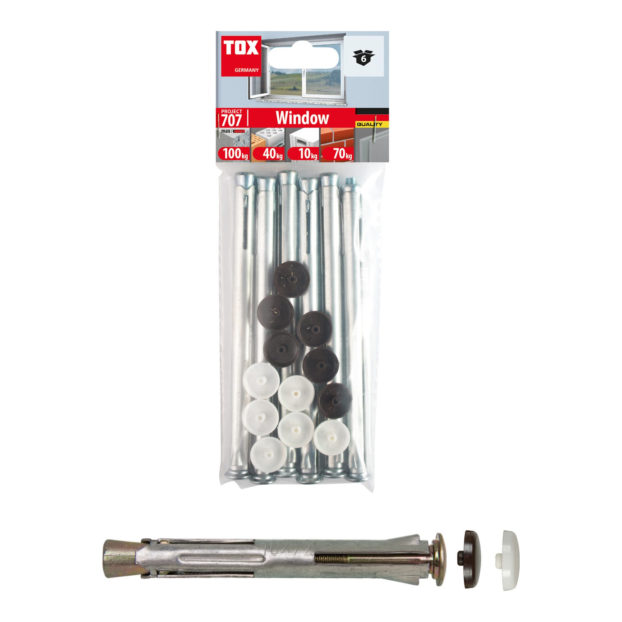 Tox Rahmendübel TOX Metall-Rahmendübel Window 10x182 mm 027601171 6 Stk