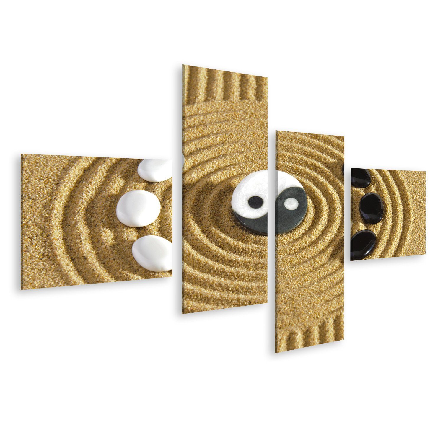 islandburner Leinwandbild Bild auf Leinwand Japan Zen-Garten Japanische Steine Yin Yang Wandbild