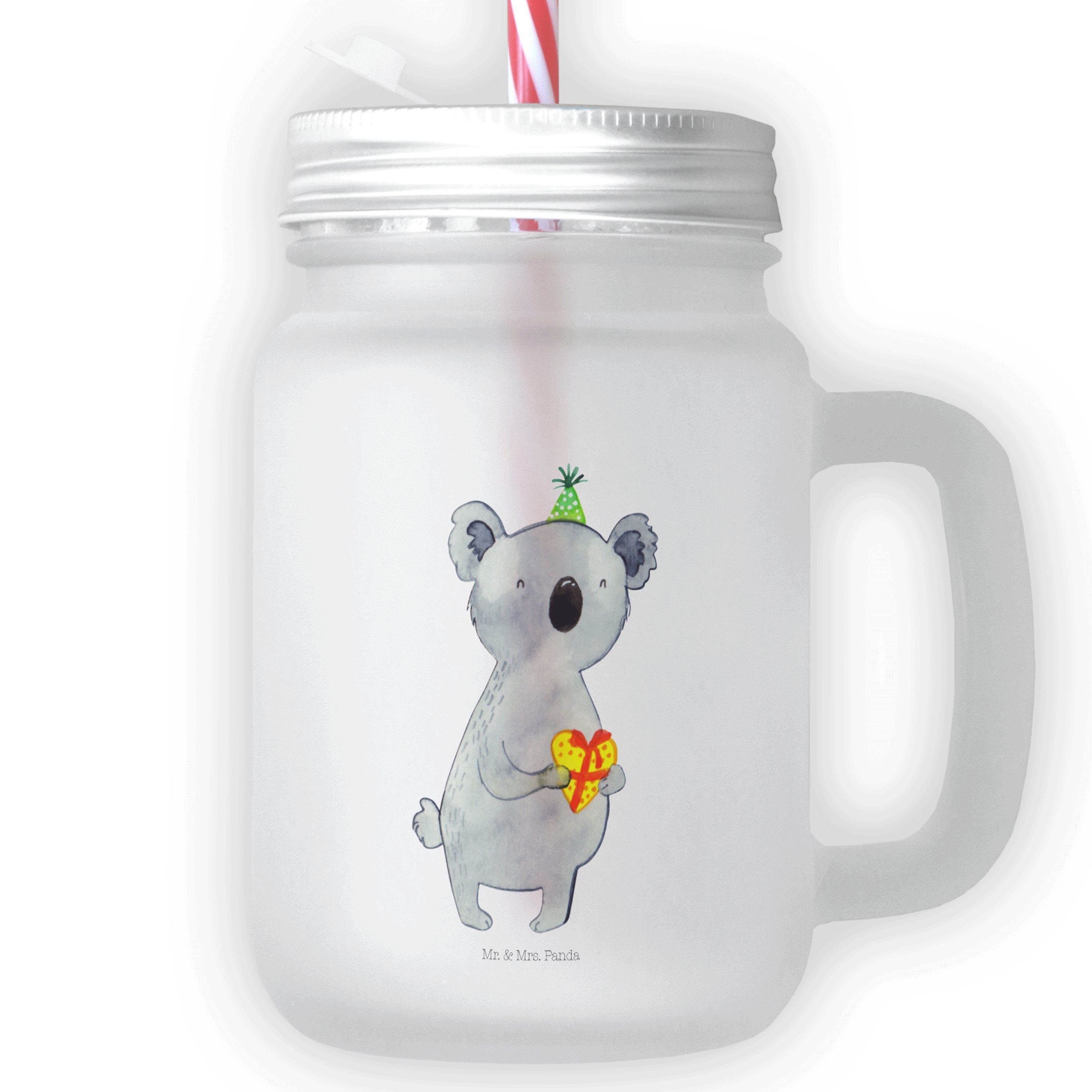 Mr. & Mrs. Panda Glas Koala Geschenk - Transparent - Cocktailglas, Geburtstag, Retro-Glas, Premium Glas