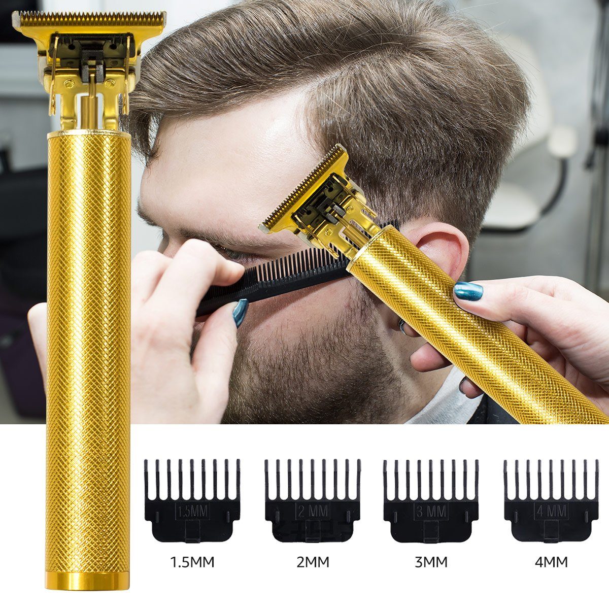 Profi, Friseure, und Männer Präzisionstrimmer, Haarschneidemaschine für Haarschneider Trimmer Wasserdicht,Wiederaufladbarer Kabelloser Haarschneider T-Blatt LifeImpree