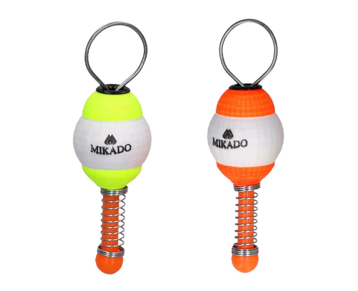 MIKADO Total Fishing Hängebissanzeiger Bissanzeiger Normal 2er Set Rot und Gelb Styroschaum Styropor Angeln, (Spar-Set)