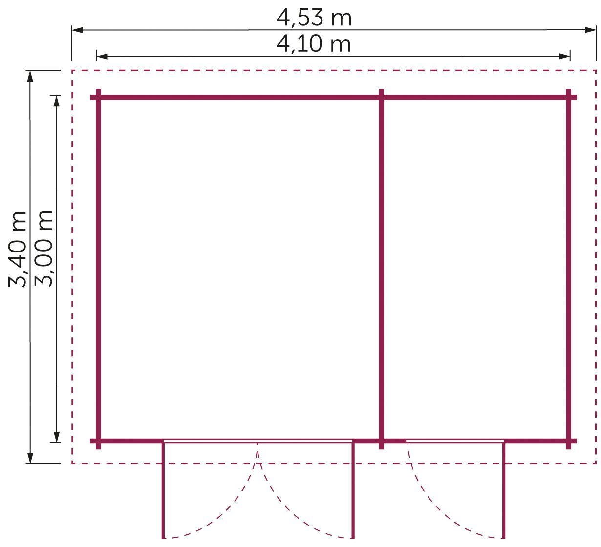 Kiehn-Holz Gartenhaus Gassler Berg, BxT: aus 453x340 cm, naturbelassenem Fichtenholz