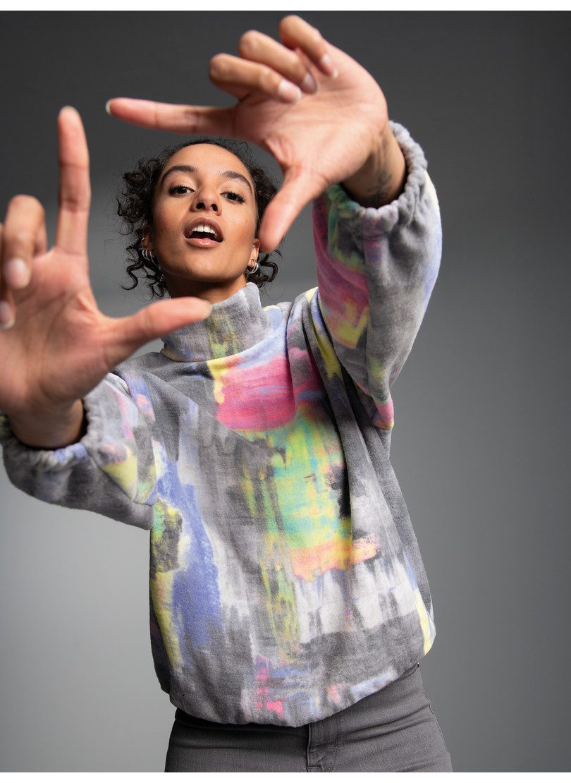 Trigema Fleecepullover TRIGEMA Oversized Fleecepullover mit Stehkragen