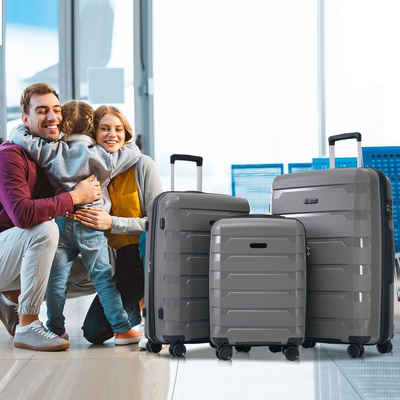 REDOM Kofferset Trolleyset, 4 Rollen, Hartschalentrolley Reisekoffer mit TSA-Schlössern