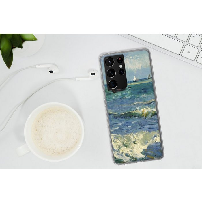MuchoWow Handyhülle Meereslandschaft bei Les Saintes-Maries-de-la-Mer - Vincent van Gogh Phone Case Handyhülle Samsung Galaxy S21 Ultra Silikon Schutzhülle CB11412