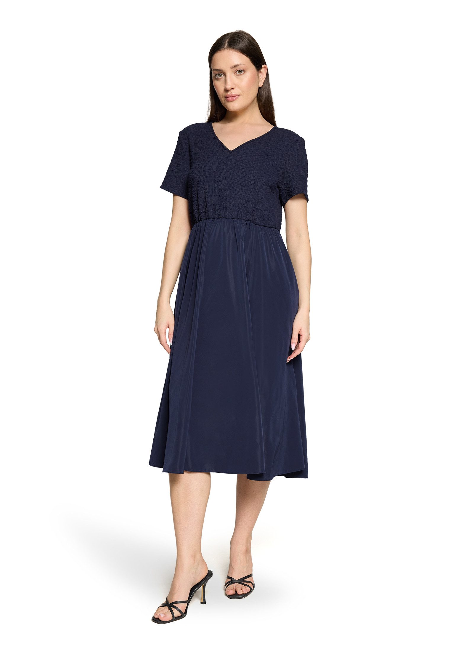 Cartoon Midikleid Damen mit Eingrifftaschen