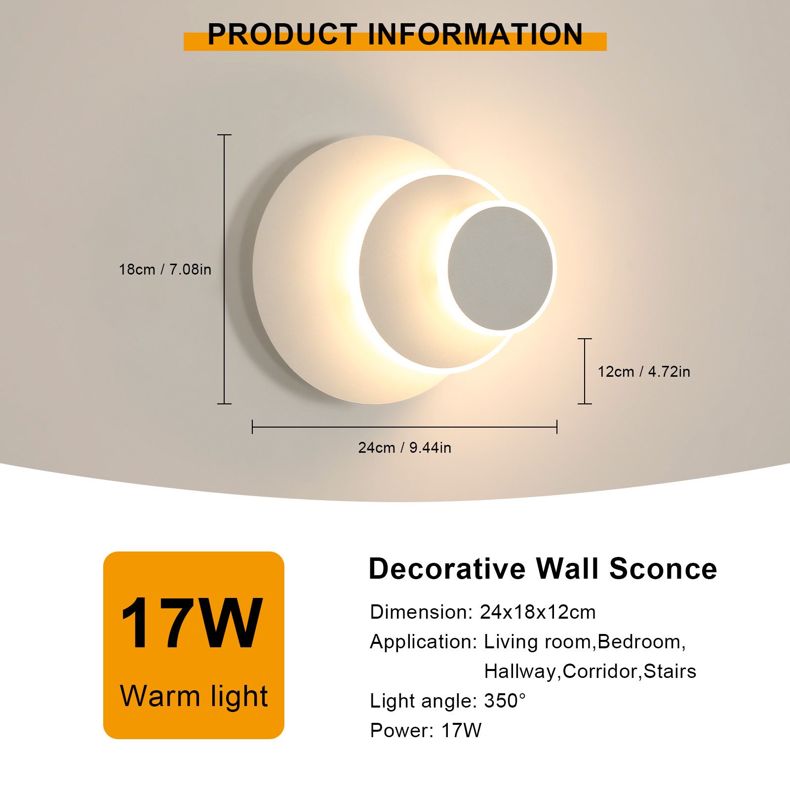 Goeco LED Wandleuchte LED runde Wandleuchte, günstig online kaufen