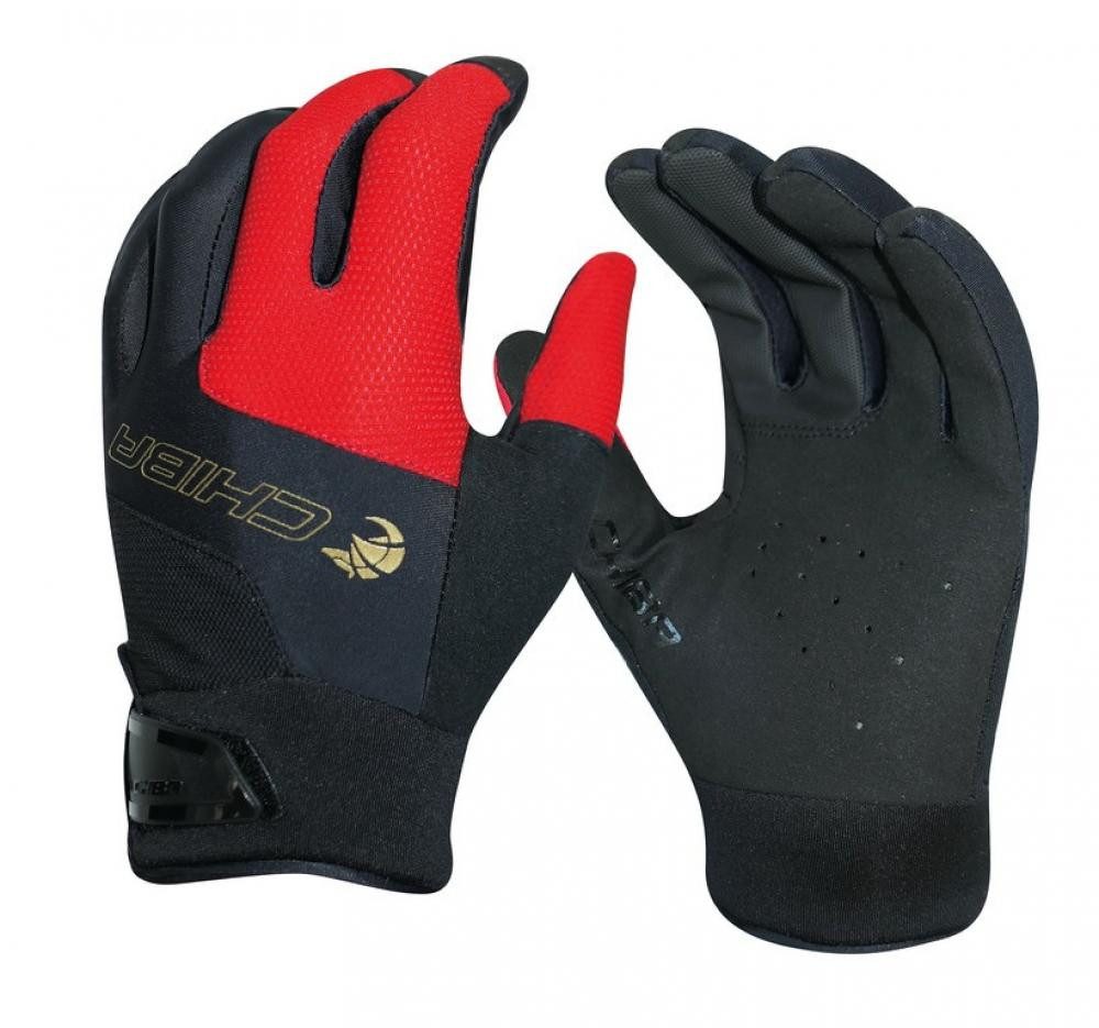 Fahrradjacke Chiba Handschuhe Viper lang schwarz rot Gr XL/10