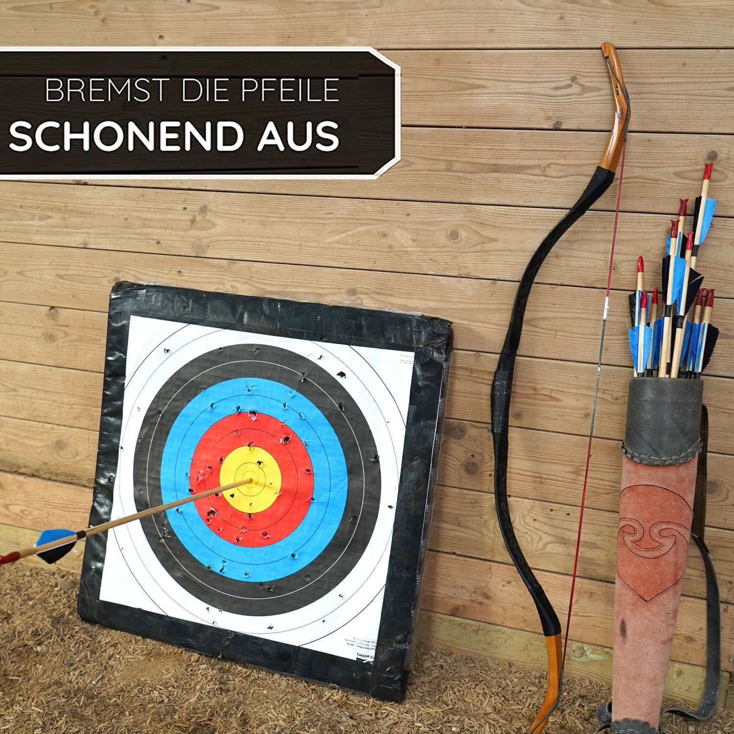 Yate Targets Zielscheibe Yate Bogenschießen Zielscheibe Sandwich 60 x 60 x 7cm, Wetterfest, schonend für die Pfeile