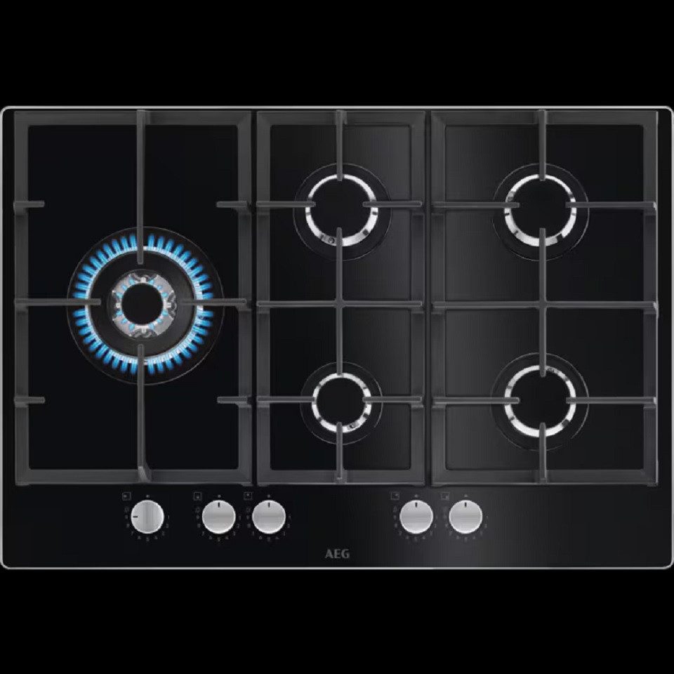 AEG Gas-Kochfeld 6000 HKB75820NB, Thermosicherung, 1 Wok Kochstelle, Bedienknebel