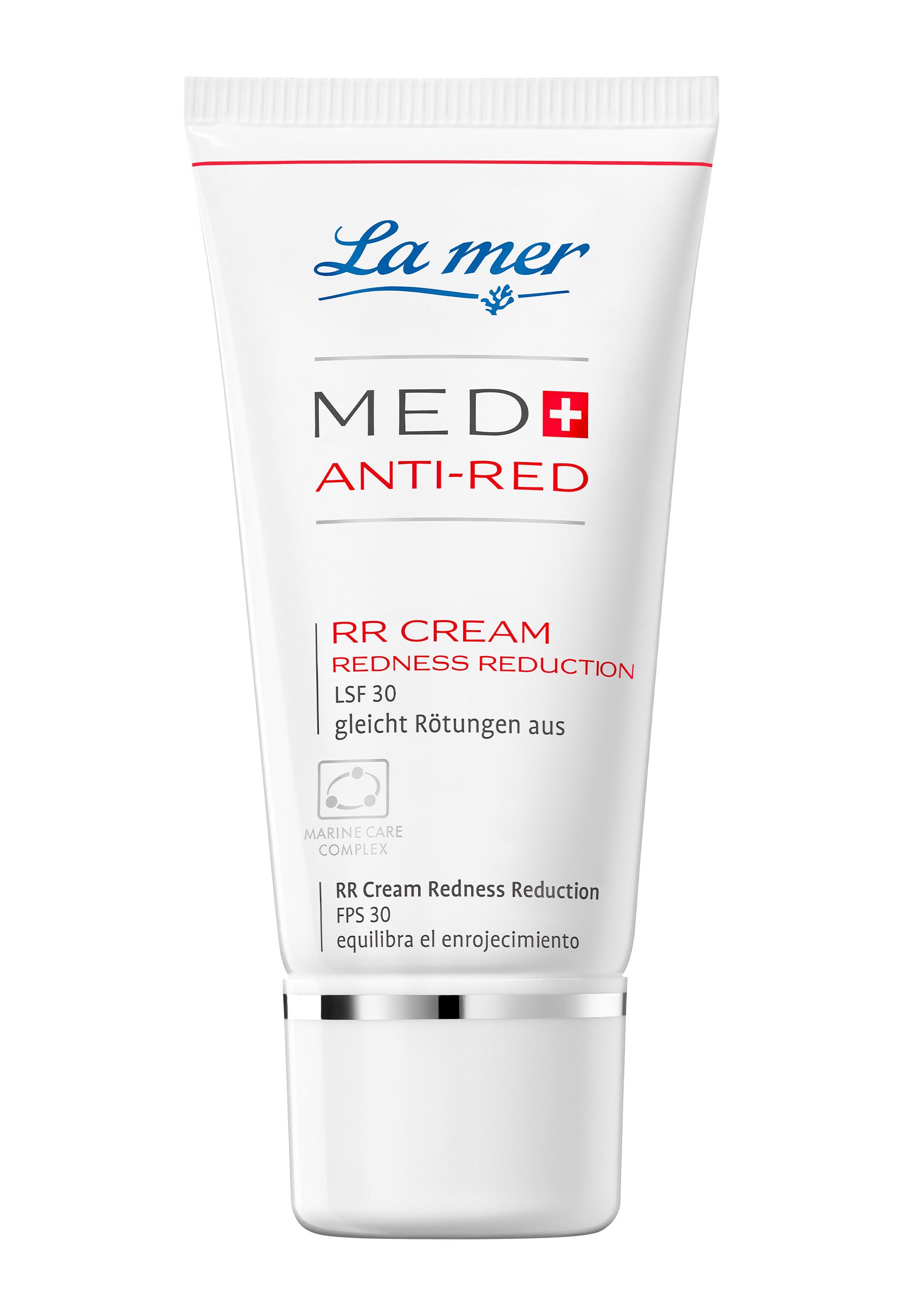 La mer Gesichtspflege Med+ Anti-Red Couperose Konzentrat – getönte Tagespflege LSF 30, 1-tlg., Kaschiert, passt sich dem Hautton an & reduziert UV-bedingte Rötungen