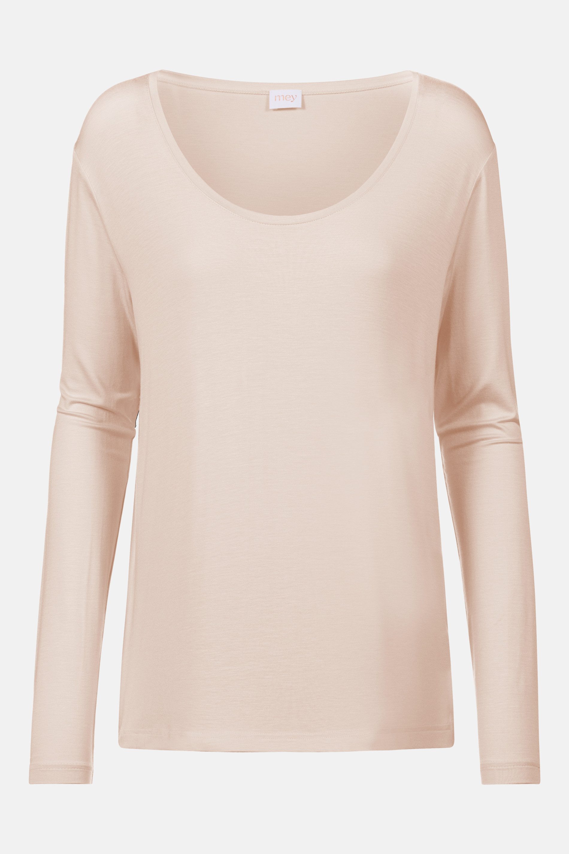 Mey Pyjamaoberteil Mey Damen Langarm-Shirt Serie Pure Chic Uni (1-tlg)