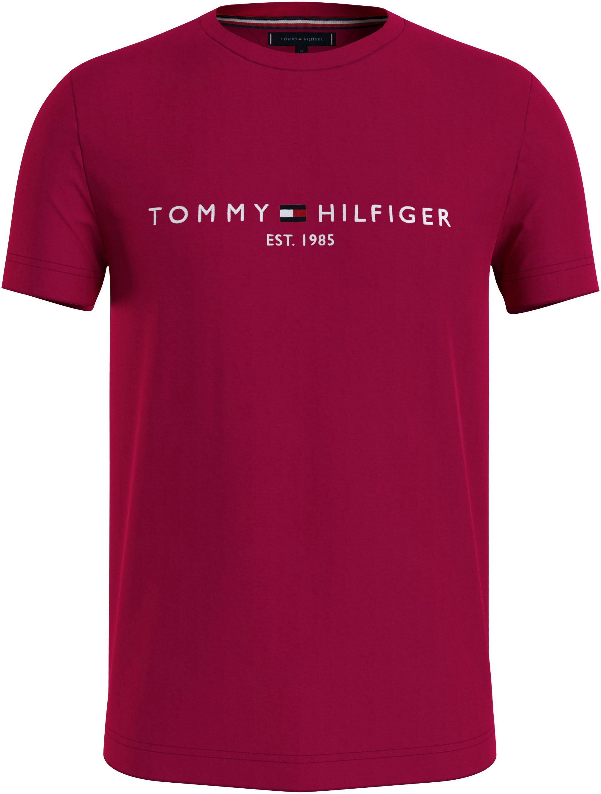 Tommy Hilfiger T-Shirt TOMMY LOGO TEE aus reiner, nachhaltiger Baumwolle Royal Berry