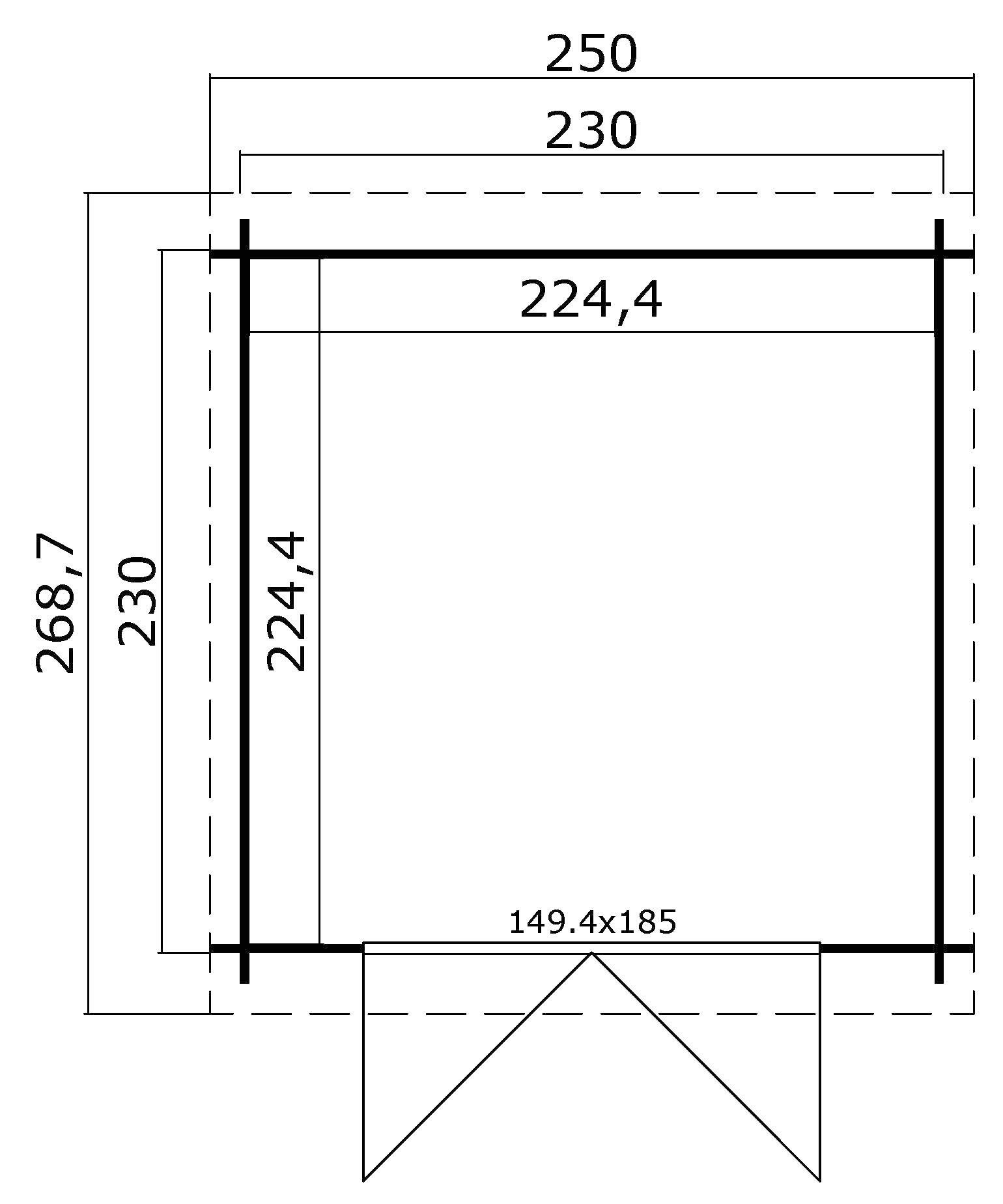 Thumbnail - LASITA MAJA Gartenhaus Indi 230, BxT: 250x369 cm