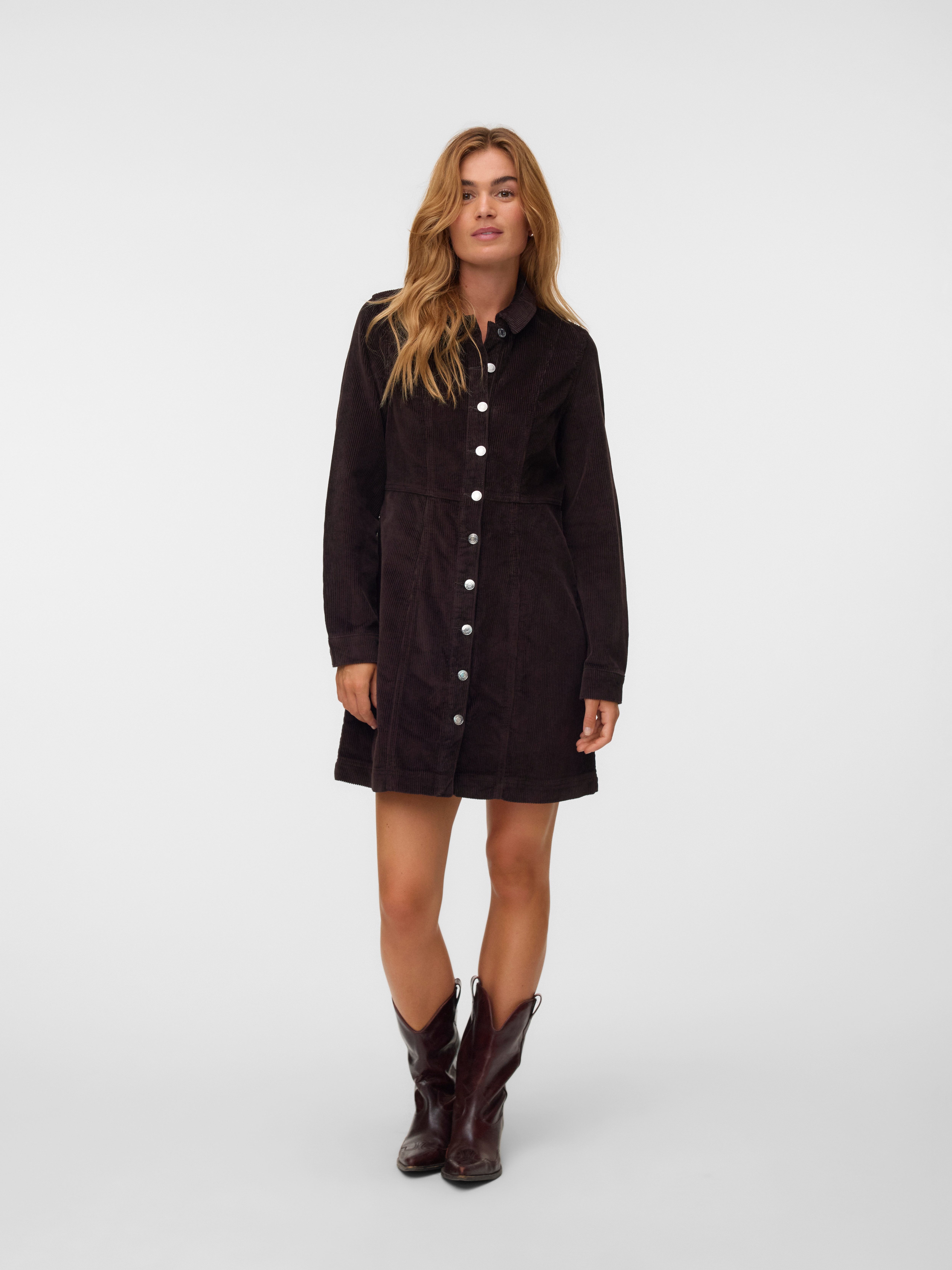 Vero Moda Cordkleid VMDAISY LS SHORT CORD DRESS NOOS Baumwolle, Cord