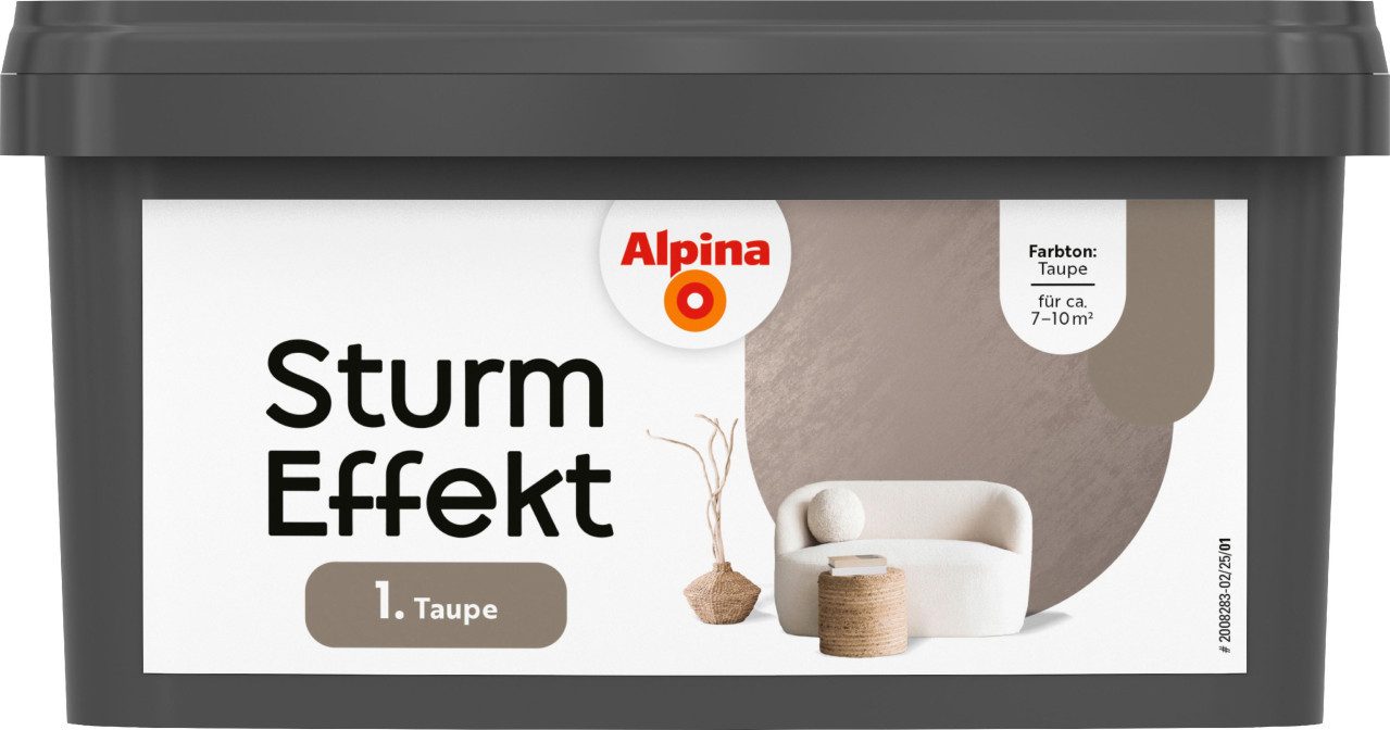 Alpina Wandfarbe Alpina Wandfarbe Sturm Effekt taupe 1 L