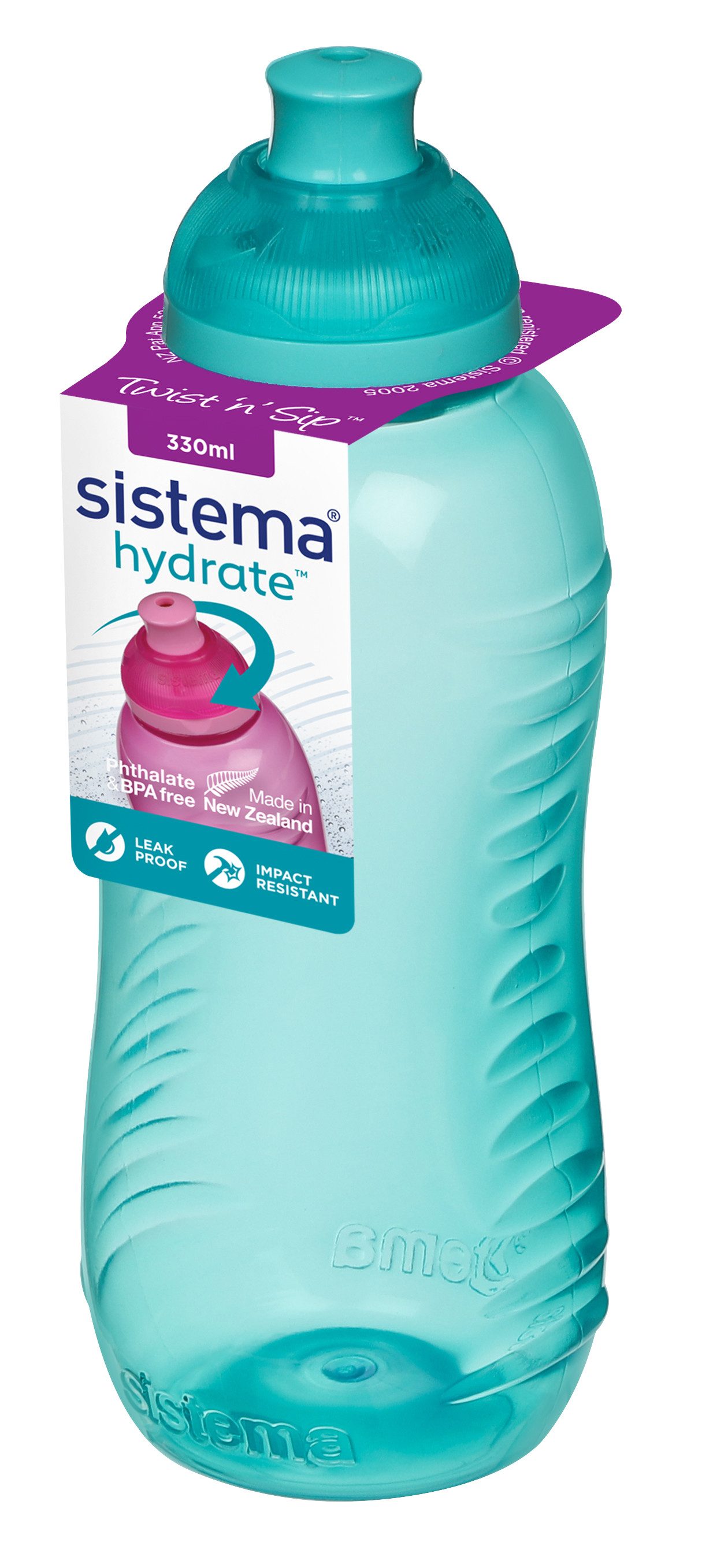 sistema Trinkflasche Sistema 330ml Twist `N` Sip Squeeze Bottle - Minty Teal