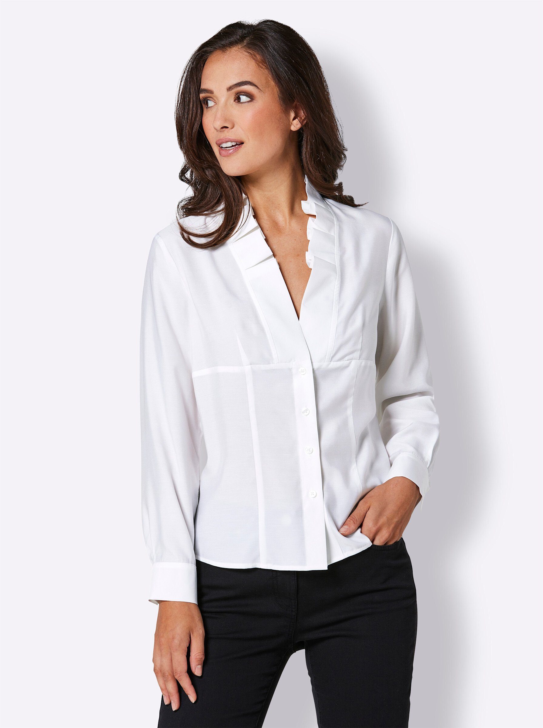 Klassische Bluse Viskose-Seiden-Bluse