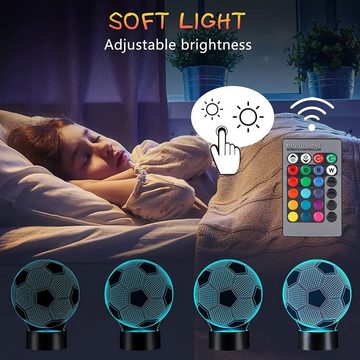 Gontence LED Nachtlicht Nachtlicht 16 Farben 3D Nachtlicht,Fussball Geschenke