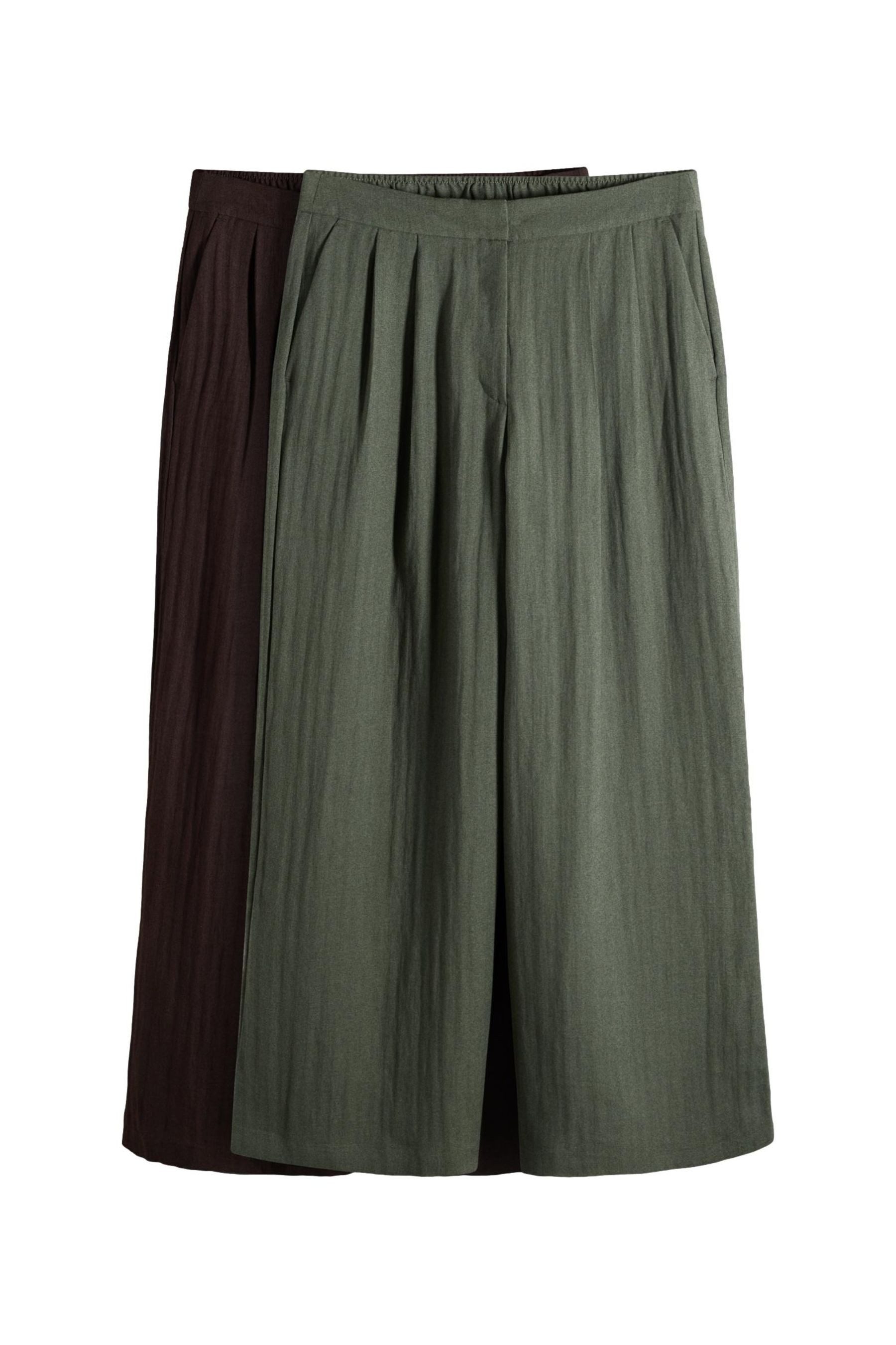 The Set Dehnbund-Hose The Set Bundfaltenhosen mit weitem Bein, 2er-Pack (2-tlg)