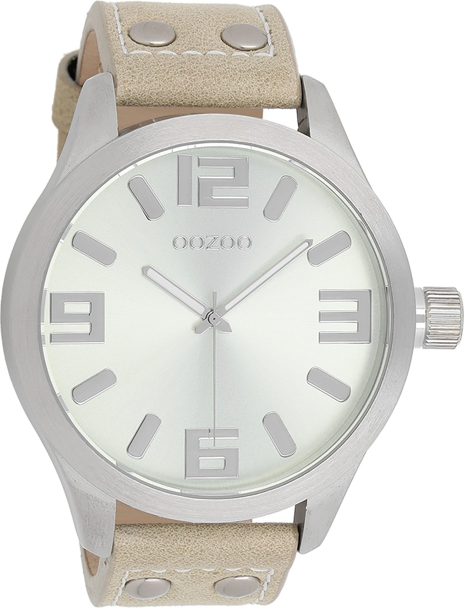 OOZOO Quarzuhr Oozoo Herren Armbanduhr Timepieces Analog, (Analoguhr), Herrenuhr rund, extra groß (ca. 51mm) Lederarmband, Fashion-Style