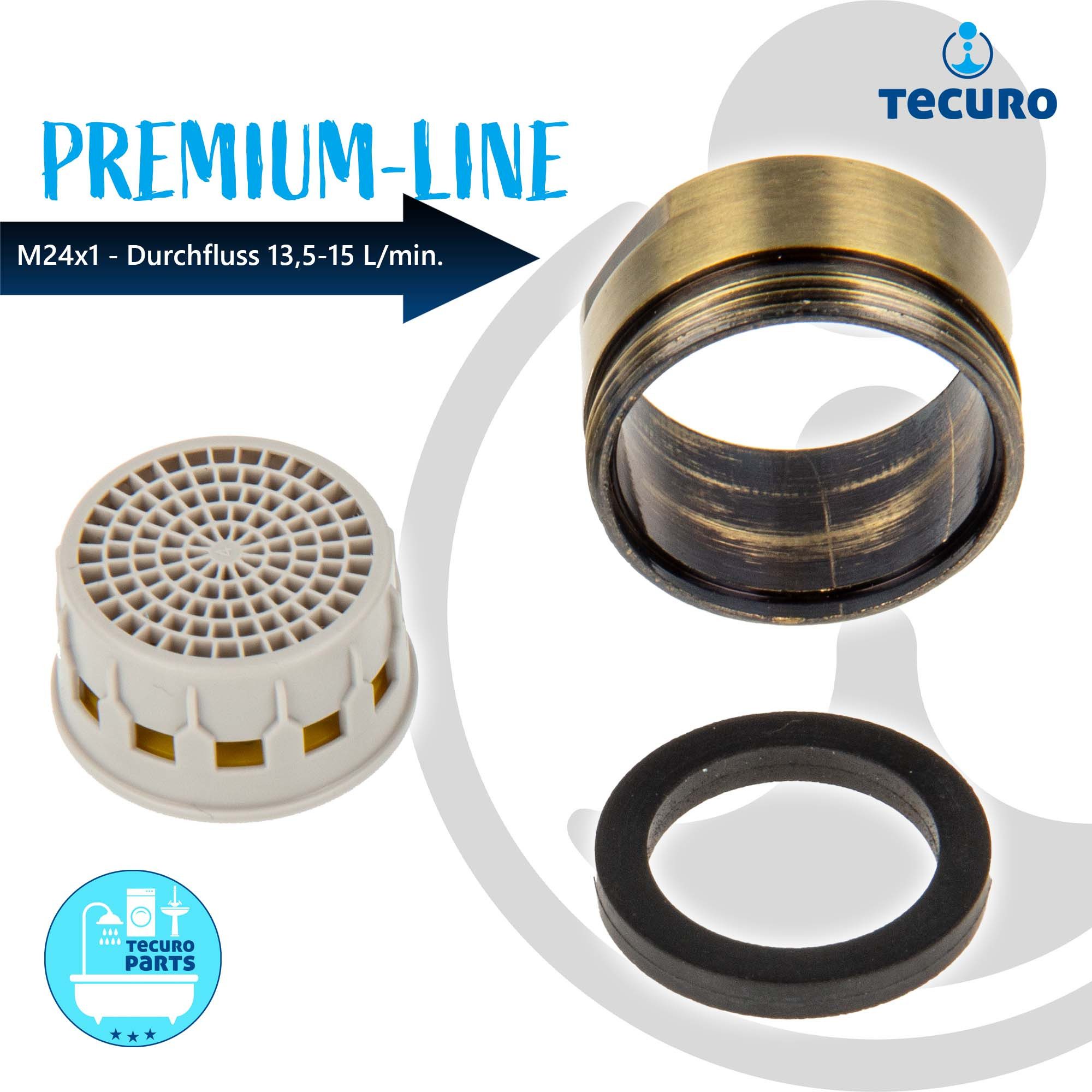 tecuro Strahlregler PREMIUM Mischdüse Strahlregler Luftsprudler Perlator M24x1 AG, bronze