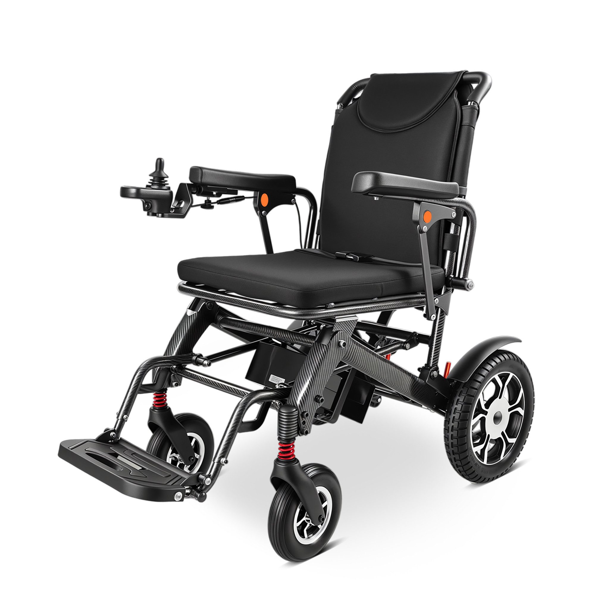 Vankel Elektrorollstuhl faltbar leicht elektr. Rollstuhl 500W, max.25 km max.150 kg, mit 360°-Joystick, Doppelfederung & Anti-Kipp-Rädern