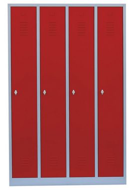 Steelboxx Spind für 4 Personen Spindschrank Kleiderspind 180x117x50cm (1-St) Komplett verschweißt und montiert, keine Montage erforderlich