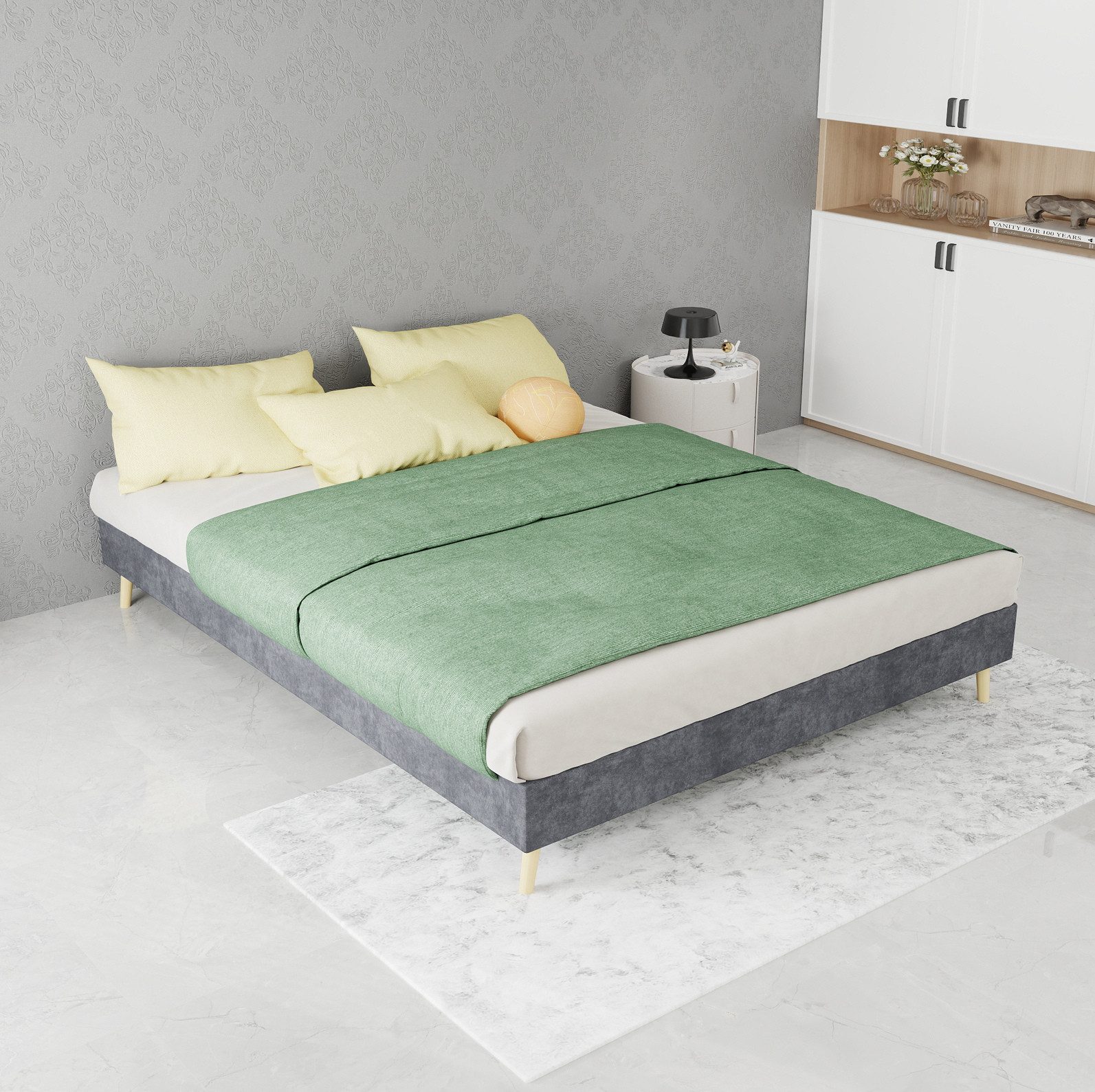 REDOM Polsterbett flexibles Schlafzimmermöbel (Niedriges Box-Design für eine schlichte, moderne Optik im Schlafzimmer. Ohne Gasdruckfeder, ohne Kopfteil., 1-tlg., 140*200)