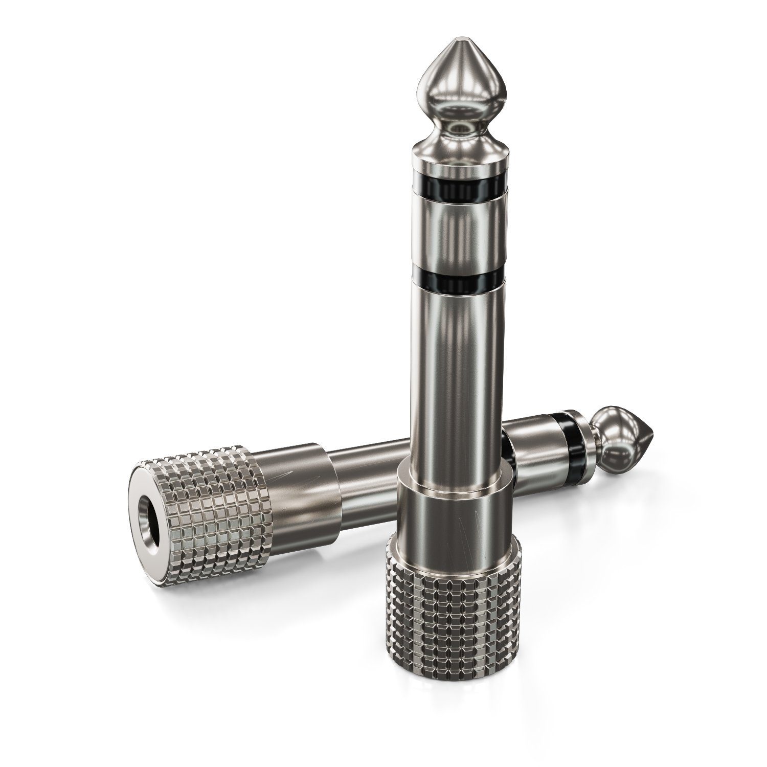 deleyCON 2x Stereo Audio Klinke Adapter 6,3mm Klinken Stecker auf Audio-Kabel